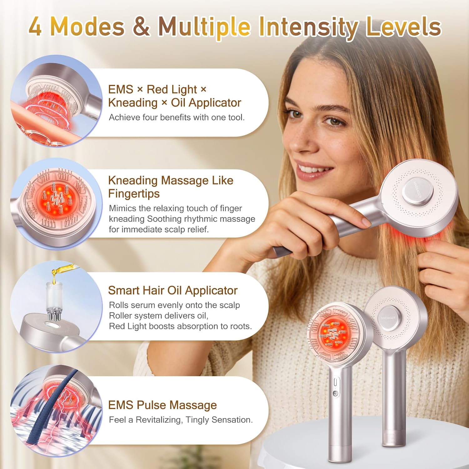 Red Light Scalp Massager Comb  - Hair Care Essential Oil review and price