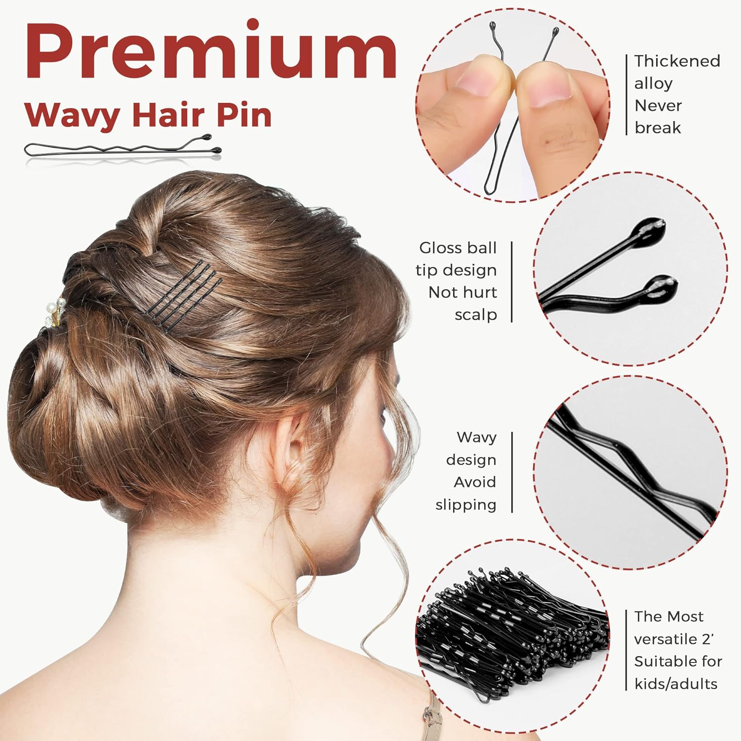 100PCS 2-Inch Hair Clips Set S - Bobby Pin Bulk review and price
