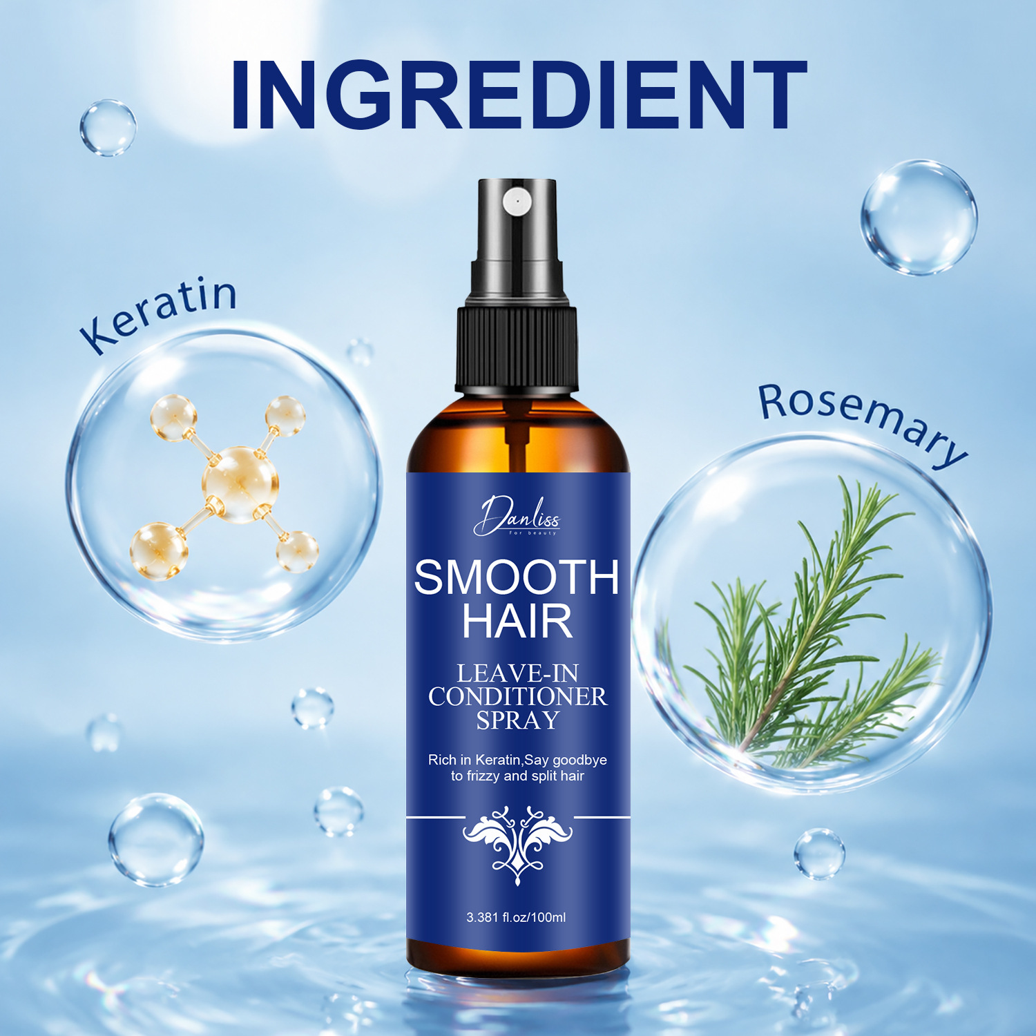 Keratin & Rosemary Leave-In Co - Hair Care Heat Protectant review and price