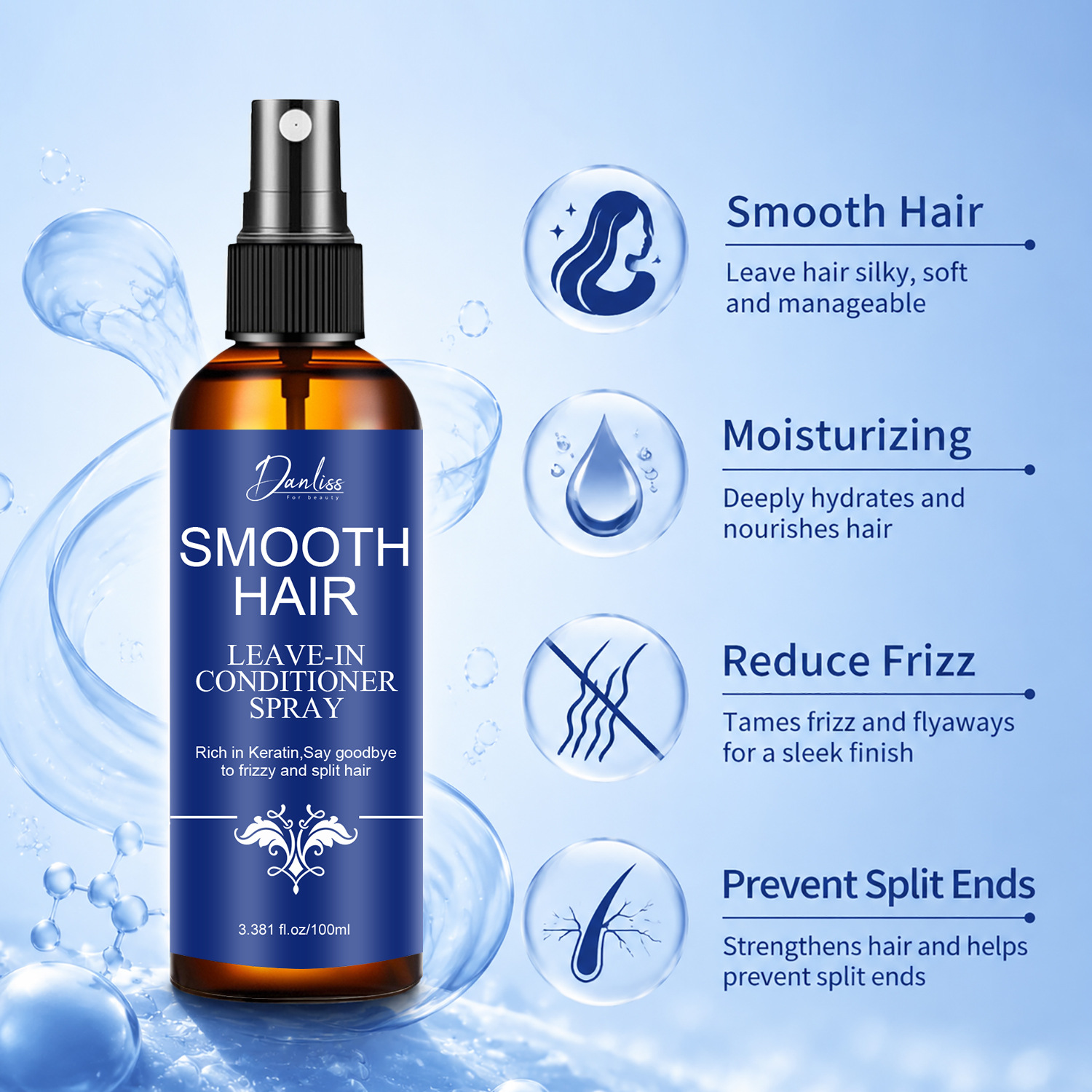 Keratin & Rosemary Leave-In Co - Hair Care Heat Protectant review and price