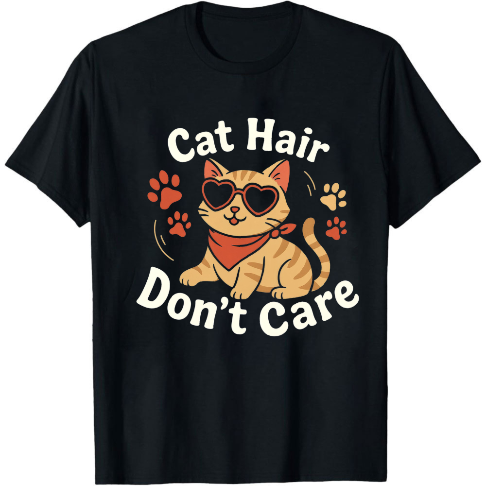 Cat Hair Don't Care Graphic T  - Hair Care Orange review and price