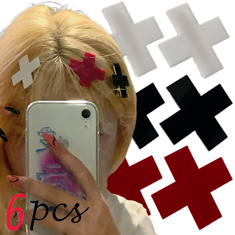 Y2K Red Cross Hair Clip Punk G - Bobby Pin Bulk review and price