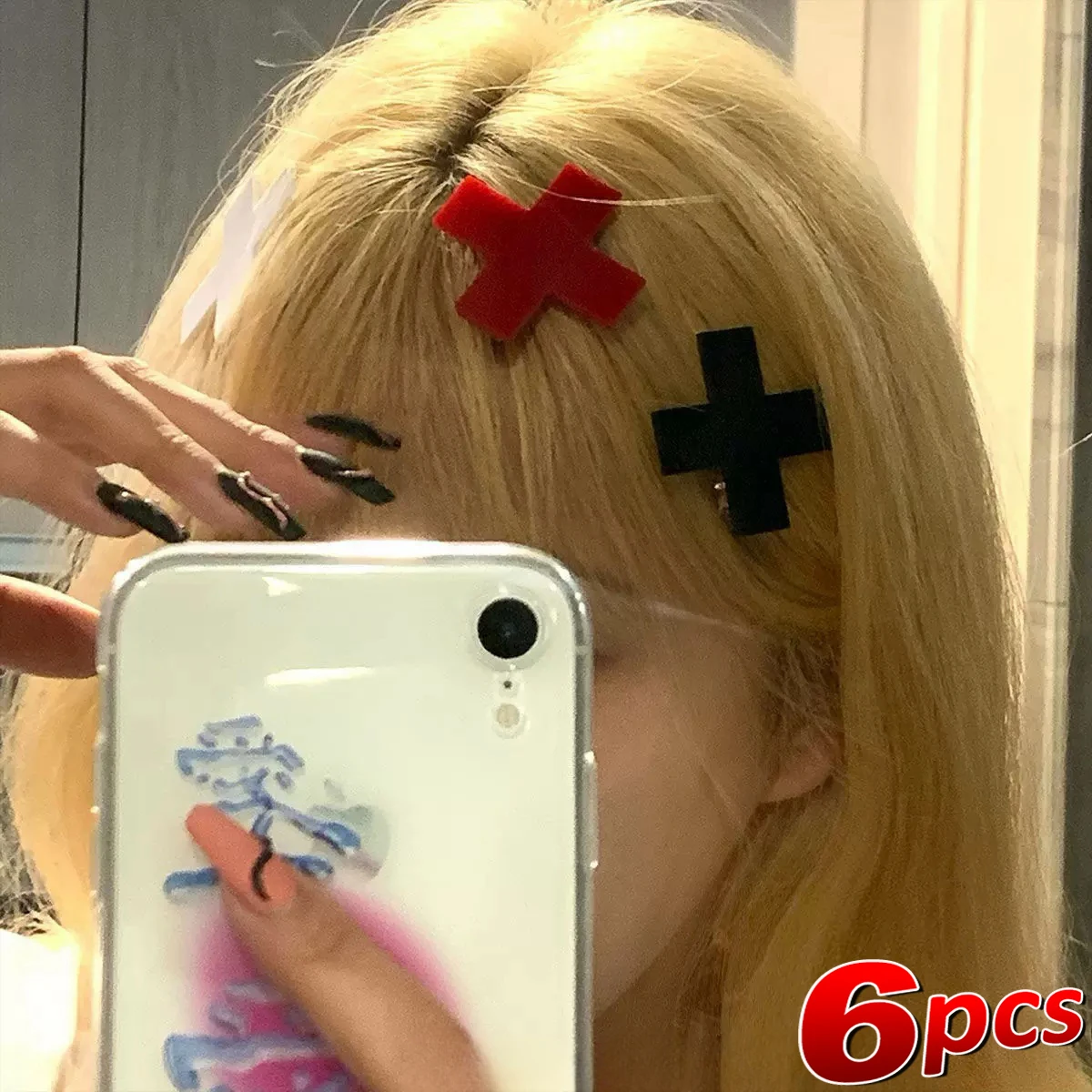 Y2K Red Cross Hair Clip Punk G - Bobby Pin Bulk review and price