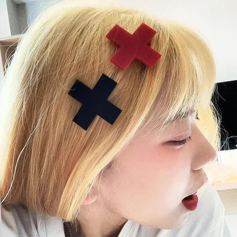 Y2K Red Cross Hair Clip Punk G - Bobby Pin Bulk review and price